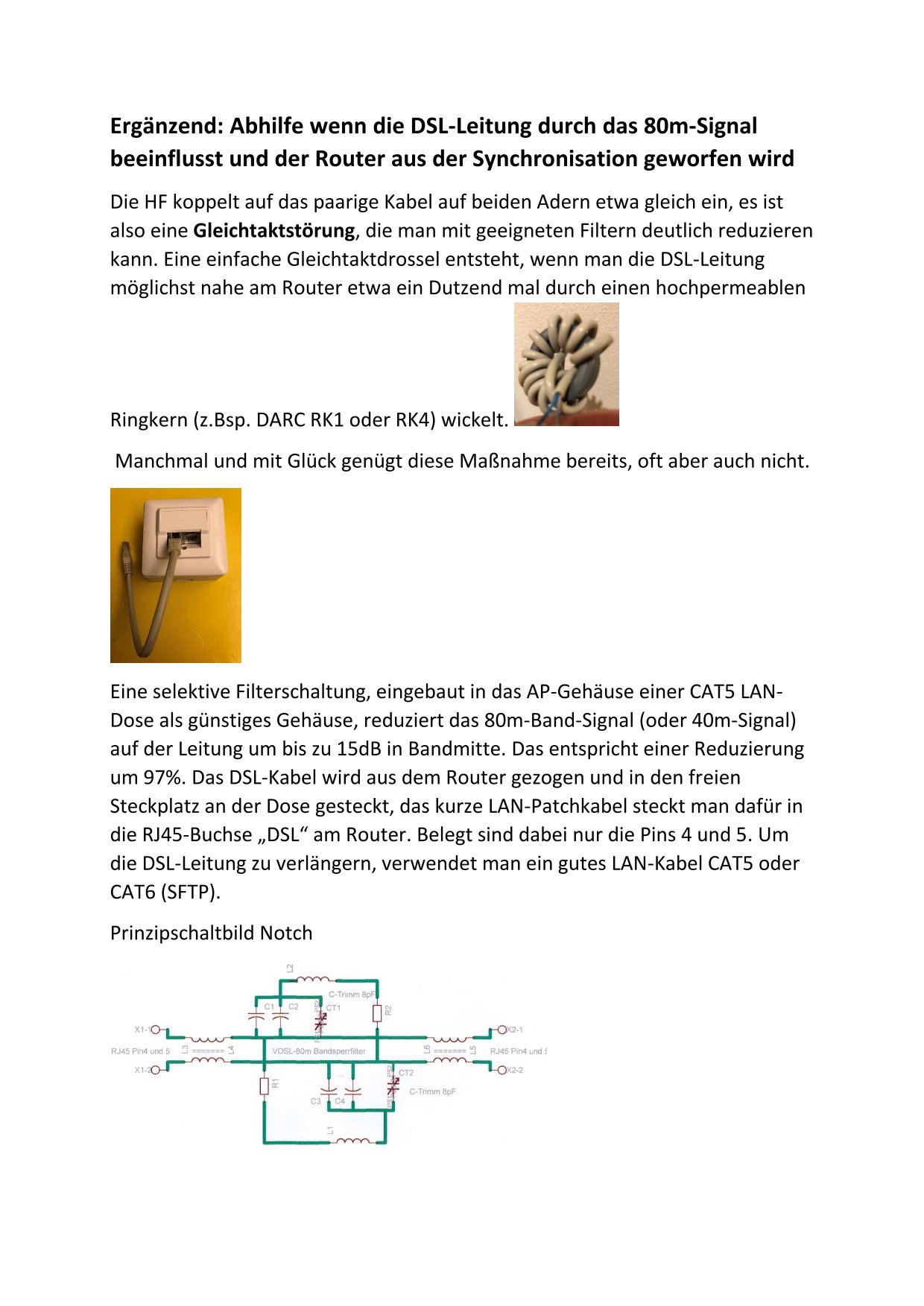 RK1 mit DSL-Leitung