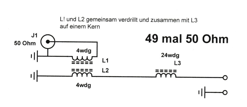 Unun 1:49 mit 2 Draht